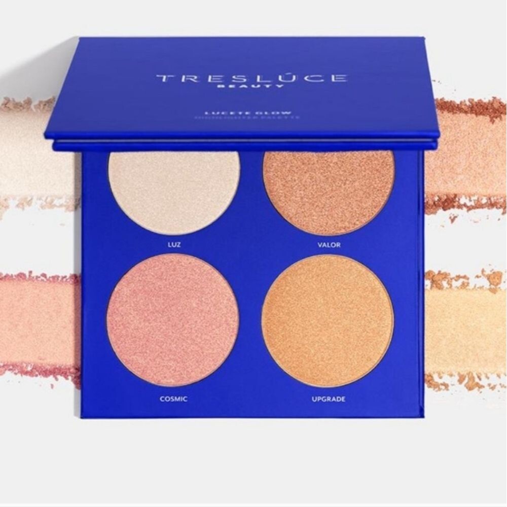 Tresluce Beauty Lucete Glow Highlighter Palette - Cream, Gold, Pink Shades NWT